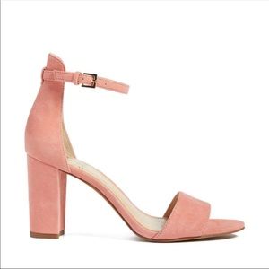 NIB VINCE CAMUTO Corlina Ankle Strap Suede Sandal Heels Pink
